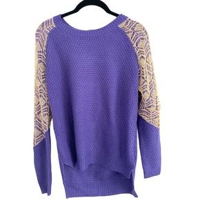 Miracle city high low sweater purple gold M/L